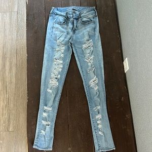 american eagle ripped skinny jeans size 8